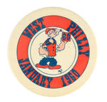 POPEYE "WEST PHILLY" HIGH SCHOOL GRADUATION BUTTON "JANUARY 1960."