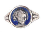 SHIRLEY TEMPLE 1930s HIGH QUALITY STERLING SILVER AND ENAMEL RING.