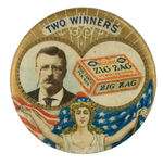 ROOSEVELT AND “ZIG ZAG” CONFECTION JUGATE 1904 CLICKER.