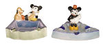 MICKEY MOUSE WITH PLUTO/MINNIE MOUSE CHINA ASHTRAYS.