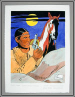 ORIGINAL WATERCOLOR ARTWORK OF CHIEF THUNDERCLOUD BY CARTOONIST DON SHERWOOD.