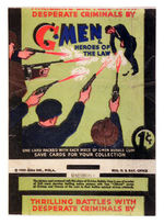 "G-MEN & HEROES OF THE LAW" GUM CARD WRAPPER.