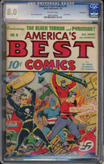 AMERICA'S BEST COMICS #8, JANUARY 1944. PENNSYLVANIA PEDIGREE CGC 8.0