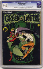 GREEN LANTERN #1, FALL 1941. CGC 9.0