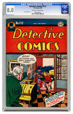 DETECTIVE COMICS #112 JUNE 1946 CGC 8.0