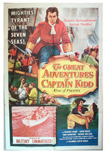 "GREAT ADVENTURES OF CAPTAIN KIDD" MOVIE SERIAL POSTER.