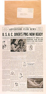 "JACK WESTAWAY'S UNDERSEA ADVENTURE CLUB" MEMBERSHIP BADGE/NEWSPAPER.