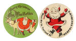 PAIR OF SCARCE AND UNUSUAL SANTA DESIGNS.