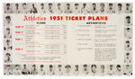 1949-1951 "PHILADELPHIA ATHLETICS" PAPER EPHEMRA  LOT.