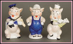 THE THREE LITTLE PIGS TOOTHBRUSH HOLDER SET BY MAW OF LONDON.