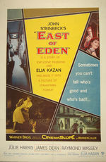 “EAST OF EDEN” JAMES DEAN LINEN-MOUNTED ONE SHEET MOVIE POSTER.