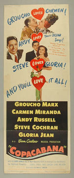 GROUCHO MARX “COPACABANA” INSERT POSTER.