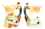 THE THREE LITTLE PIGS AND BIG BAD WOLF FIGURAL CERAMIC PITCHER.