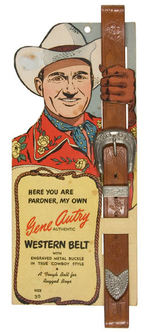 "GENE AUTRY AUTHENTIC WESTERN BELT" ON ORIGINAL STORE CARD.