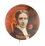 "GOOD LUCK THURSTON" CLASSIC MAGICIAN'S BUTTON.