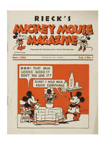 MICKEY MOUSE DAIRY PROMOTION MAGAZINE FIRST ISSUE.