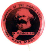 "KARL MARX" 1933 MEMORIAL BUTTON.