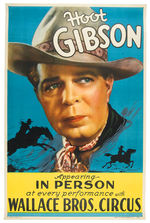 WALLACE BROS. CIRCUS POSTER WITH HOOT GIBSON.