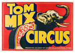 “TOM MIX CIRCUS” POSTER.