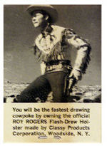 "ROY ROGERS/OFFICIAL FLASH DRAW GENUINE COWHIDE HOLSTER W/SWIVEL HIP ACTION" BOXED GUN SET.