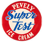 "PEVELY SUPER TEST ICE CREAM" CELLULOID STORE SIGN.