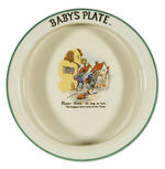 SUPERB COLOR NURSERY RHYME “BABY’S PLATE” FROM HAKE COLLECTION.