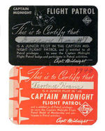 "CAPTAIN MIDNIGHT FLIGHT PATROL" MEMBER CARDS.