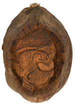 POPEYE FOLK ART CARVED COCONUT.