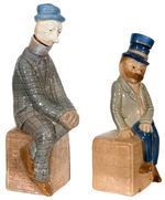 MUTT & JEFF MINIATURE WHISKEY DECANTER SET.