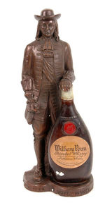 "WILLIAM PENN BLENDED WHISKEY" PAINTED CHALK FIGURE.