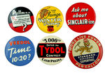 GASOLINE/MOTOR OIL ASSORTED BUTTONS.