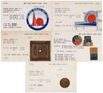 NEW YORK WORLD'S FAIR 1939-1940 UNUSED STICKER & FILE CARD LOT, MANY WITH TRYLON & PERISPHERE.