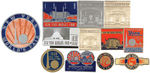 NEW YORK WORLD'S FAIR 1939-1940 UNUSED STICKER & FILE CARD LOT, MANY WITH TRYLON & PERISPHERE.