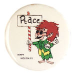 "HIPPIE HOLIDAY!! PEACE" BUTTON.