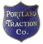 "PORTLAND TRACTION CO."  EARLY CAP BADGE.