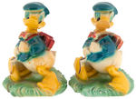 DONALD DUCK PAINTED PLASTER BOOKENDS.