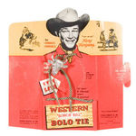 ROY ROGERS RETAIL CARD WITH "WESTERN BLINKIN' BULL BOLO TIE."