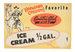 "HOPALONG CASSIDY'S FAVORITE COUNTRY CLUB DAIRY ICE CREAM" SIGN.