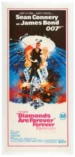 JAMES BOND “DIAMONDS ARE FOREVER” LINEN-MOUNTED INSERT POSTER.