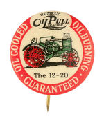 "RUMELY OIL PULL TRACTOR" CLASSIC FARM MACHINE BUTTON.