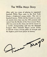 "THE WILLIE MAYS STORY" SIGNED BOOK.