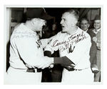 BASEBALL HALL OF FAME MANAGERS JOE McCARTHY & CASEY STENGEL SIGNED PHOTO.