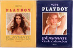 1973, 1974 "PLAYBOY-PLAYMATE DESK CALENDAR" PAIR.