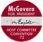 "McGOVERN FOR PRESIDENT" BUTTON AUTOGRAPHED BY TOM EAGLETON.