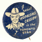 HOPALONG CASSIDY RARE CANADIAN NEWSPAPER.