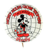 "MICKEY MOUSE GLOBETROTTERS MEMBER" CLUB BUTTON.