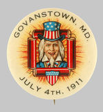 CLASSIC UNCLE SAM AND FIRECRACKER FROM JULY 4, 1911 MARYLAND.