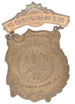 "LAW NATIONAL MEET" 1895 BRASS BADGE.