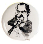 DAVID LEVINE CARTOON OF NIXON WITH SCAR.