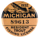 "MICHIGAN 1932" LICENSE.